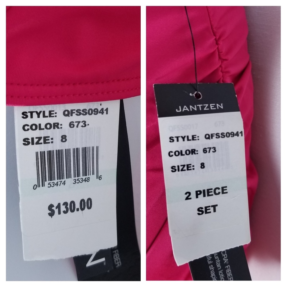 Jantzen Bikini Halter Top Skirt Botton 8 Pink - Picture 6 of 8